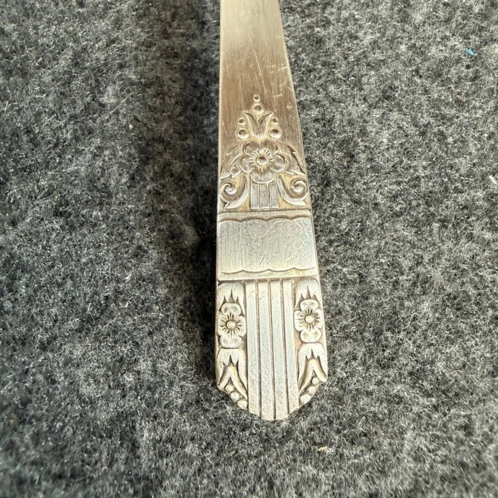Wm A Rogers Oneida Coronation 1937 Silverplate Cream Soup Spoon Art Deco Vintage